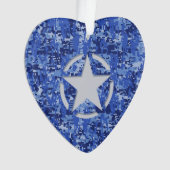 Star Stencil  Navy Blue Digital Camo Ornament (voorkant)