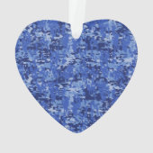 Star Stencil  Navy Blue Digital Camo Ornament (achterkant)