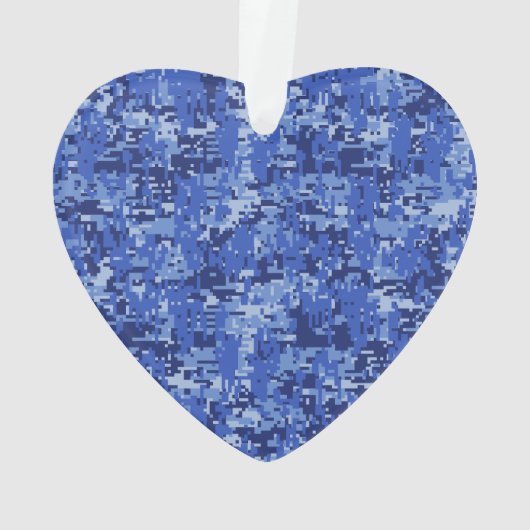 Star Stencil  Navy Blue Digital Camo Ornament (achterkant)