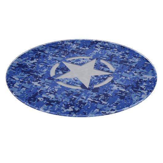 Star Stencil  Navy Blue Digital Camo Snijplank (Hoek)