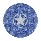 Star Stencil  Navy Blue Digital Camo Snijplank (Voorkant)