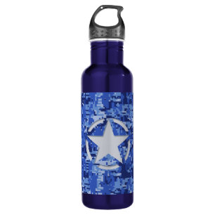 Star Stencil  Navy Blue Digital Camo Waterfles