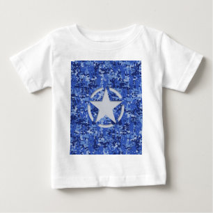 Star Stencil Retro Navy Blue Camouflage