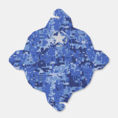 Star Stencil Retro Navy Blue Camouflage Bedankdoosjes (Uitgevouwen)