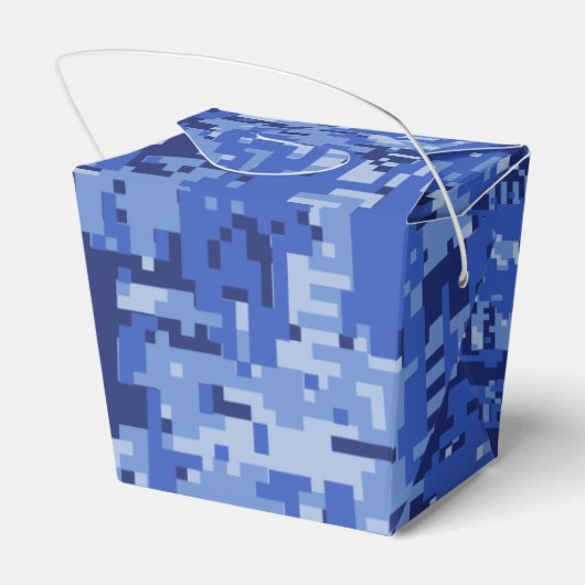 Star Stencil Retro Navy Blue Camouflage Bedankdoosjes (Achterkant)