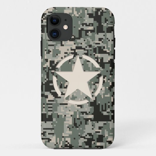 Star Stencil Style Khaki Digital Camouflage Case-Mate iPhone Case (Achterkant)