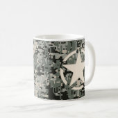 Star Stencil Style Khaki Digital Camouflage Koffiemok (Voorkant rechts)