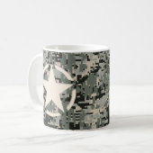 Star Stencil Style Khaki Digital Camouflage Koffiemok (Voorkant links)