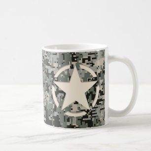 Star Stencil Style Khaki Digital Camouflage Koffiemok