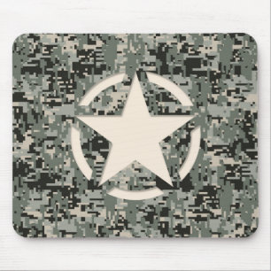 Star Stencil Style Khaki Digital Camouflage Muismat