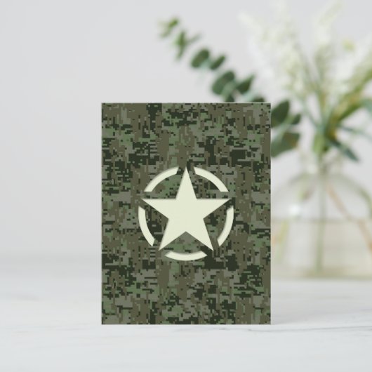 Star Stencil  Symbool Digital Camouflage Briefkaart (Staand voorkant)