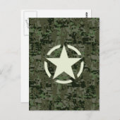 Star Stencil  Symbool Digital Camouflage Briefkaart (Voorkant / Achterkant)
