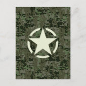 Star Stencil  Symbool Digital Camouflage Briefkaart (Voorkant)