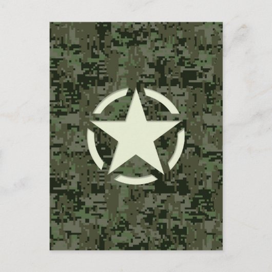 Star Stencil  Symbool Digital Camouflage Briefkaart (Voorkant)