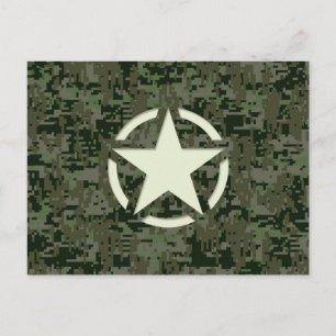 Star Stencil  Symbool Digital Camouflage Briefkaart
