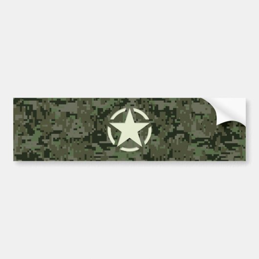 Star Stencil  Symbool Digital Camouflage Bumpersticker (Voorkant)