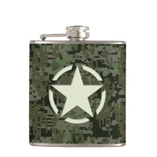 Star Stencil Symbool Digital Camouflage Heupfles