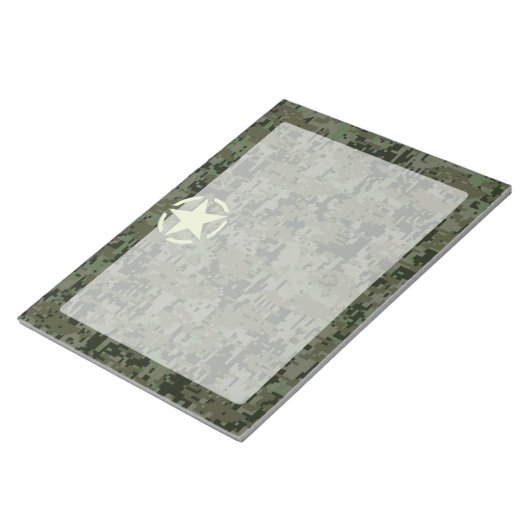 Star Stencil  Symbool Digital Camouflage Notitieblok (Schuin)
