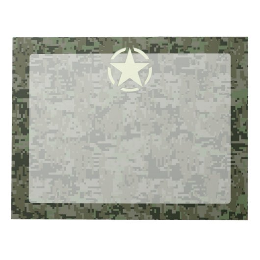Star Stencil Symbool Digital Camouflage Notitieblok (Voorkant)