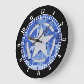 Star Stencil Vintage Navy Blue Dial Grote Klok (Hoek)