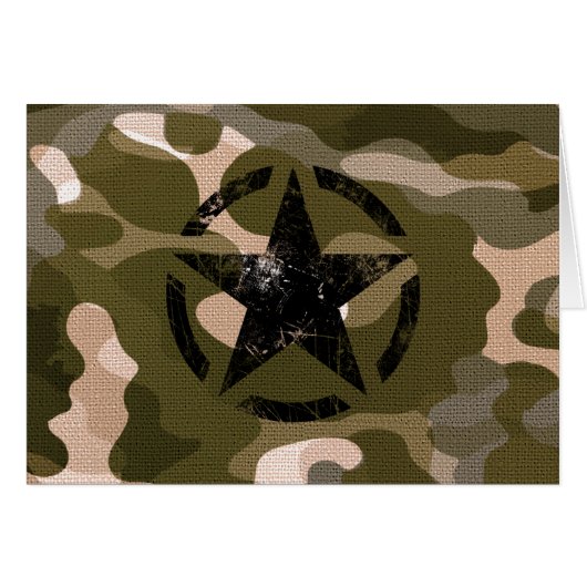 Star Stencil Vintage op Camouflage (Voorkant Horizontaal)