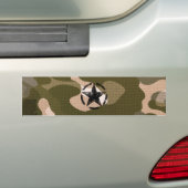 Star Stencil Vintage op Camouflage Bumpersticker (Op auto)