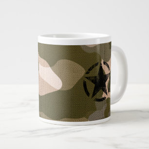 Star Stencil Vintage op Camouflage Grote Koffiekop