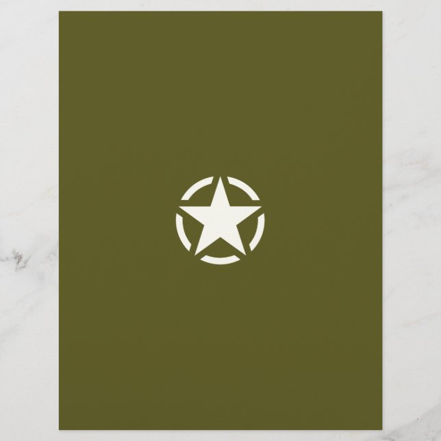 Star Stencil Vintage over Khaki Green (Voorkant)