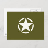 Star Stencil Vintage over Khaki Green Briefkaart (Voorkant / Achterkant)