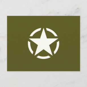 Star Stencil Vintage over Khaki Green Briefkaart