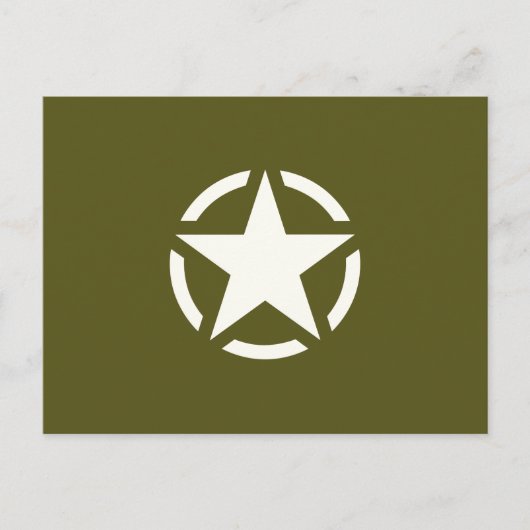Star Stencil Vintage over Khaki Green Briefkaart (Voorkant)