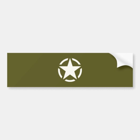 Star Stencil Vintage over Khaki Green Bumpersticker (Voorkant)