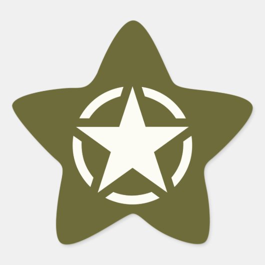 Star Stencil Vintage over Khaki Green Ster Sticker (Voorkant)