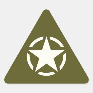 Star Stencil Vintage over Khaki Green Sticker