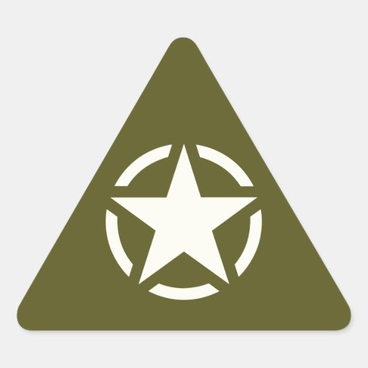 Star Stencil Vintage over Khaki Green Sticker (Voorkant)