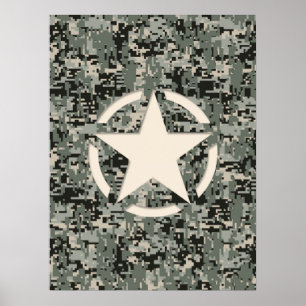 Star Stencil voor digitale camouflage Poster