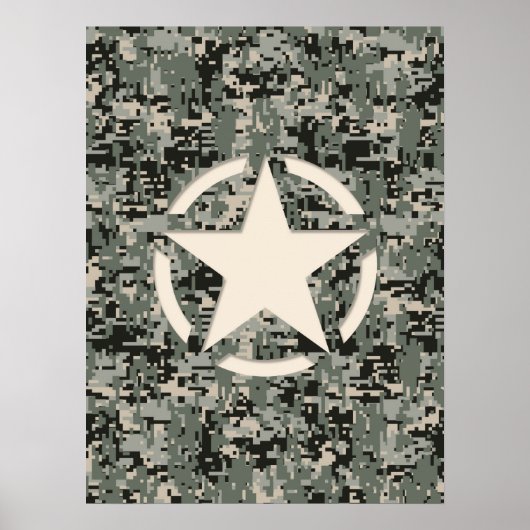 Star Stencil voor digitale camouflage Poster (Voorkant)