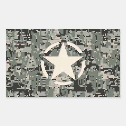 Star Stencil voor digitale camouflage Rechthoekige Sticker (Voorkant)