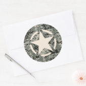 Star Stencil voor digitale camouflage Ronde Sticker (Envelop)