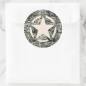 Star Stencil voor digitale camouflage Ronde Sticker (Tas)
