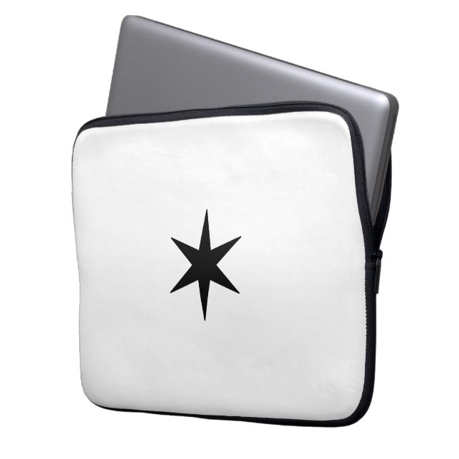 Star Stern black and white Laptop Sleeve (Voorkant Links)