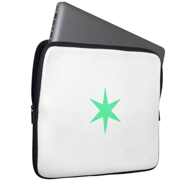 Star Stern neon-green and white Laptop Sleeve (Voorkant Rechts)