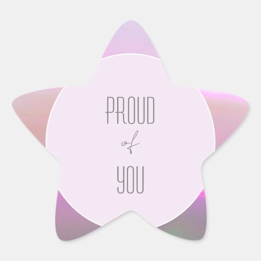 Star-Sticker "Proud of you" Ster Sticker (Voorkant)