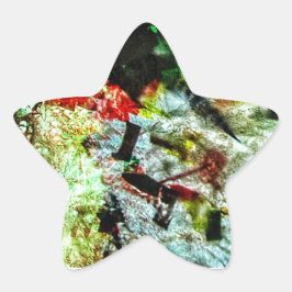 Star sticker wit abstract textuur gerecycled