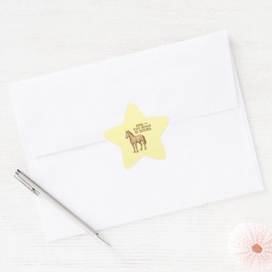 Star Stickers with horse and motivational text (Envelop)