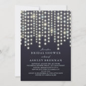 Star String Lights Donkerblauw Vrijgezellenfeest Kaart (Voorkant)