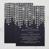 Star String Lights Donkerblauw Vrijgezellenfeest Kaart (Voorkant / Achterkant)