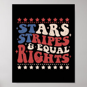 Star Stripes en gelijke rechten Patriottisch 4 jul Poster