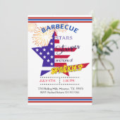 Star Stripes en Sparkles 4th van juli Barbecue Kaart (Staand voorkant)