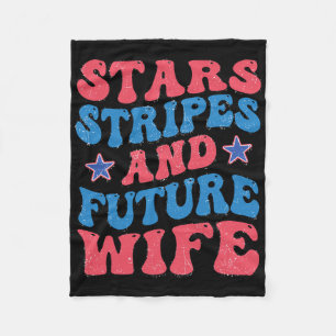 Star Stripes en toekomstige vrouw 4 juli Chelorett Fleece Deken
